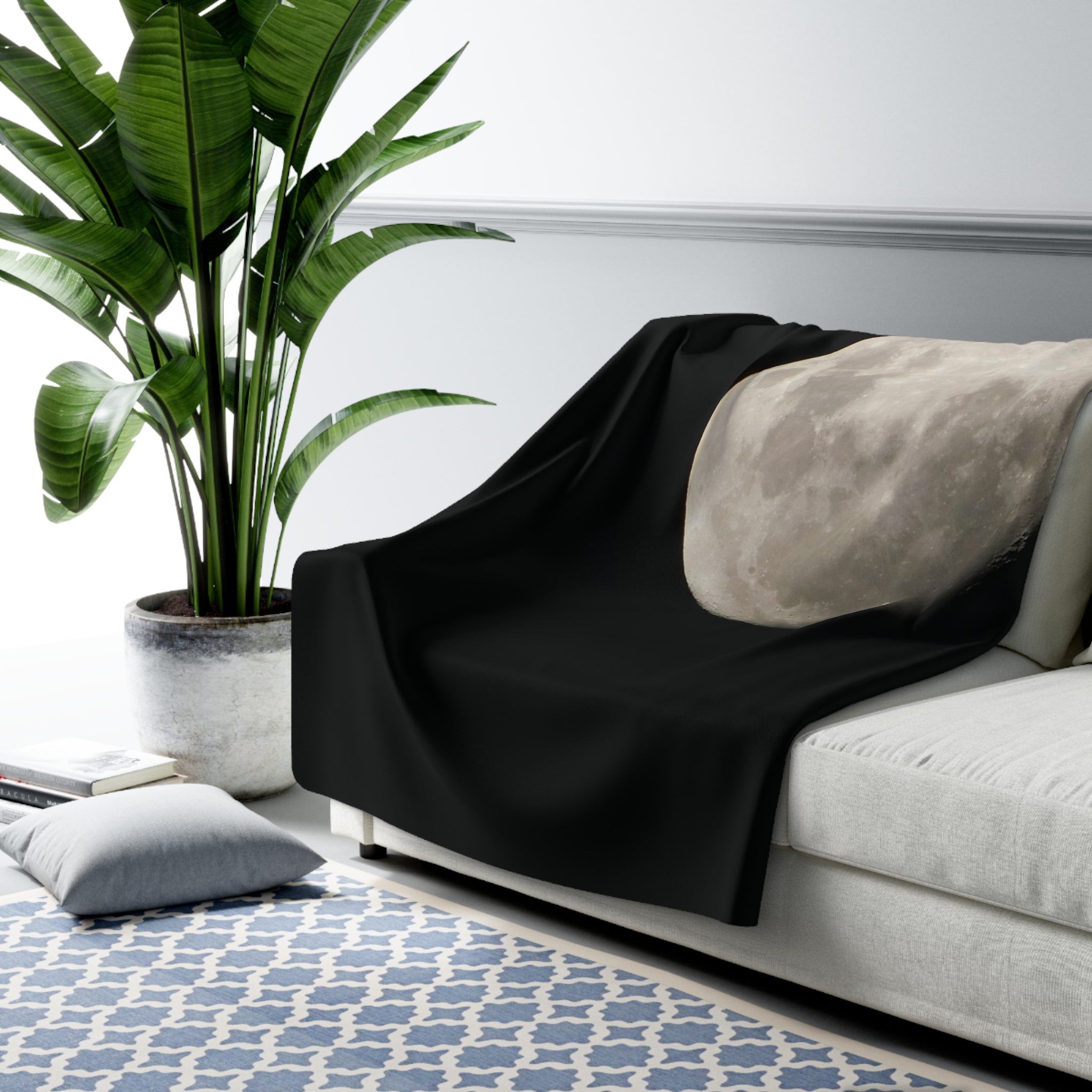 Silver Moon[Sherpa Fleece Blanket]